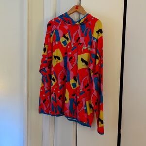 Pit Viper Beermelon Sun Hoodie Allover Print Pink Yellow Blue Unisex M